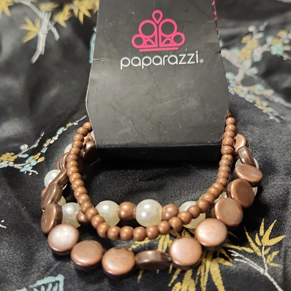 Paparazzi Copper & Pearl Bracelets